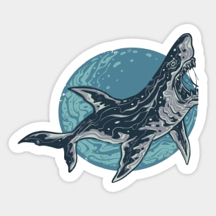 angry face blue shark Sticker